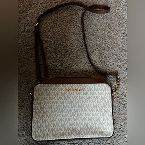 Michael Kors Monogram Bag in Cream and Brown